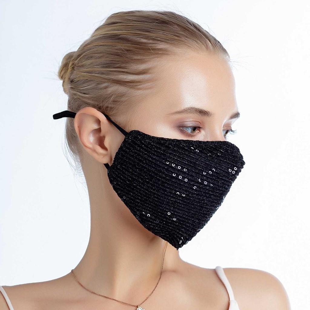 1 PC Washable Sequins Breathable Reusable Shiny With filter Pocket Face Mask