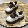 ins trendy full leather casual board shoes velvet autumn and winter heightening thick-soled small muffin shoes