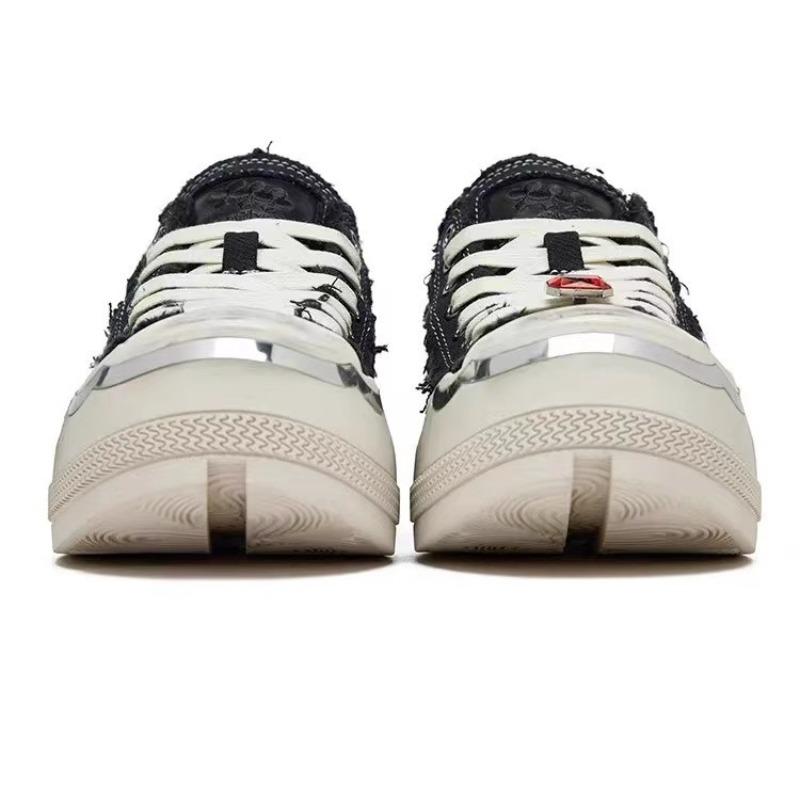 [Mao ist nicht leicht wiedergeboren zu werden Nein. 1, milchtee-weiße Canvas-Schuhe, Low-Top-Plateau-Dirty-Schuhe, Plateau-Schuhe.