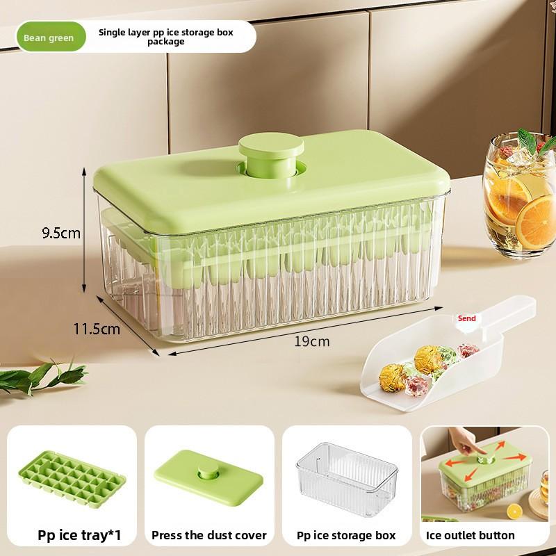 

Форма для льда с кнопкой для извлечения, пищевая, большой вместимости, для домашней морозильной камеры, контейнер для хранения, для идеальных ледяных блоков, гаджет для кубиков льда