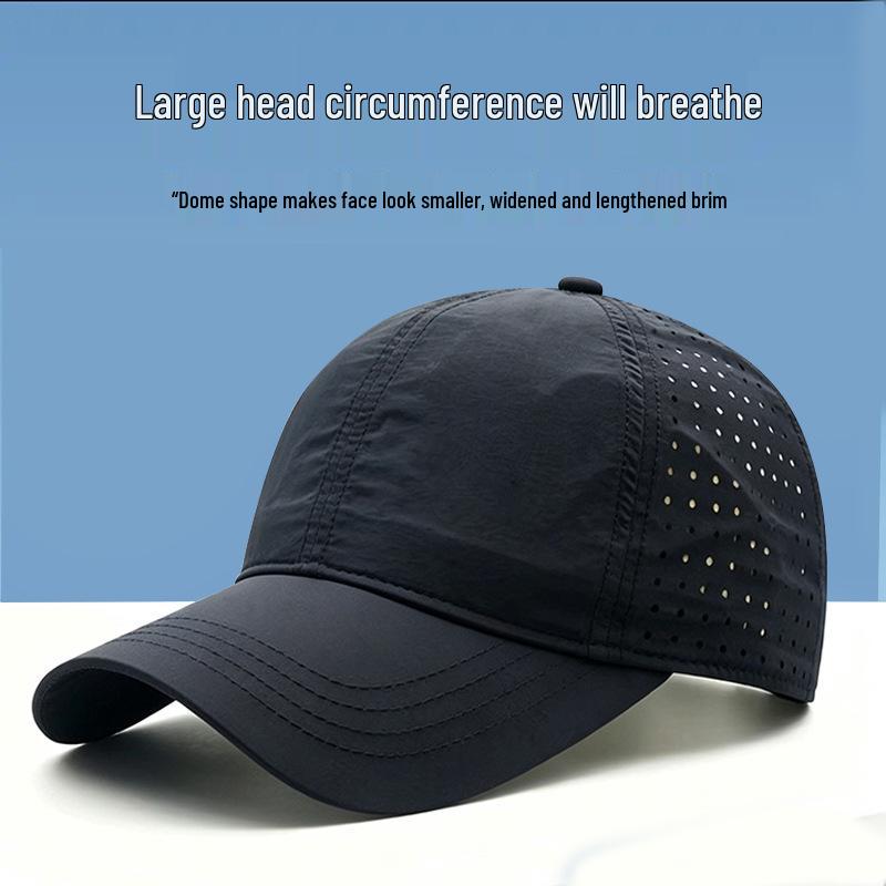 Unisex Large Head Quick-Dry Sun Protection Hat - Breathable Mesh Baseball Cap