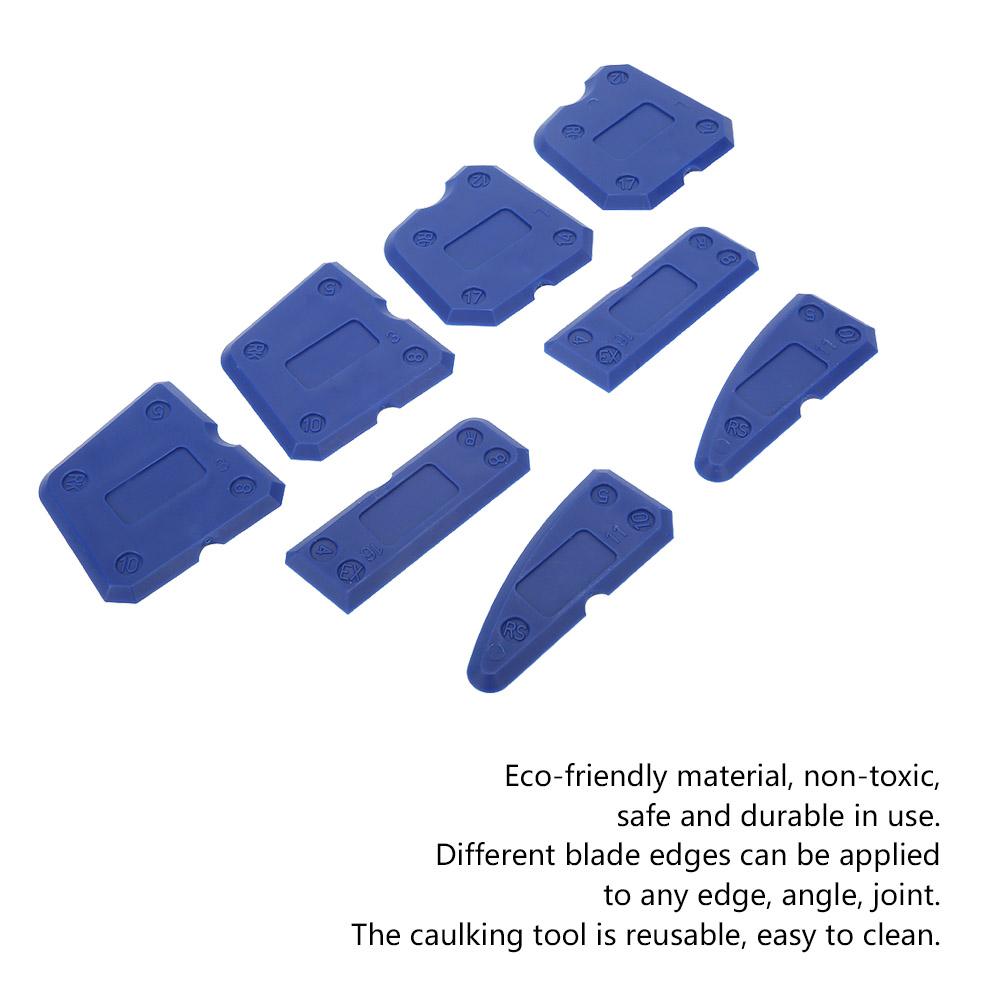 8PCS Caulk Tools Kit Silicone Glass Cement Caulking Scraper for Sealant Grout Finishing Sealing