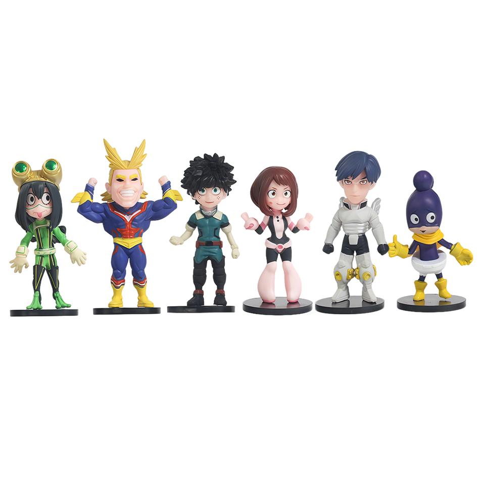 6PCS My Hero Academia Anime Figure Deku Midoriya Izuku Bakugou Katsuki Dabi All Might Boku Action no Poseable Articulated Scale Detailed Movable