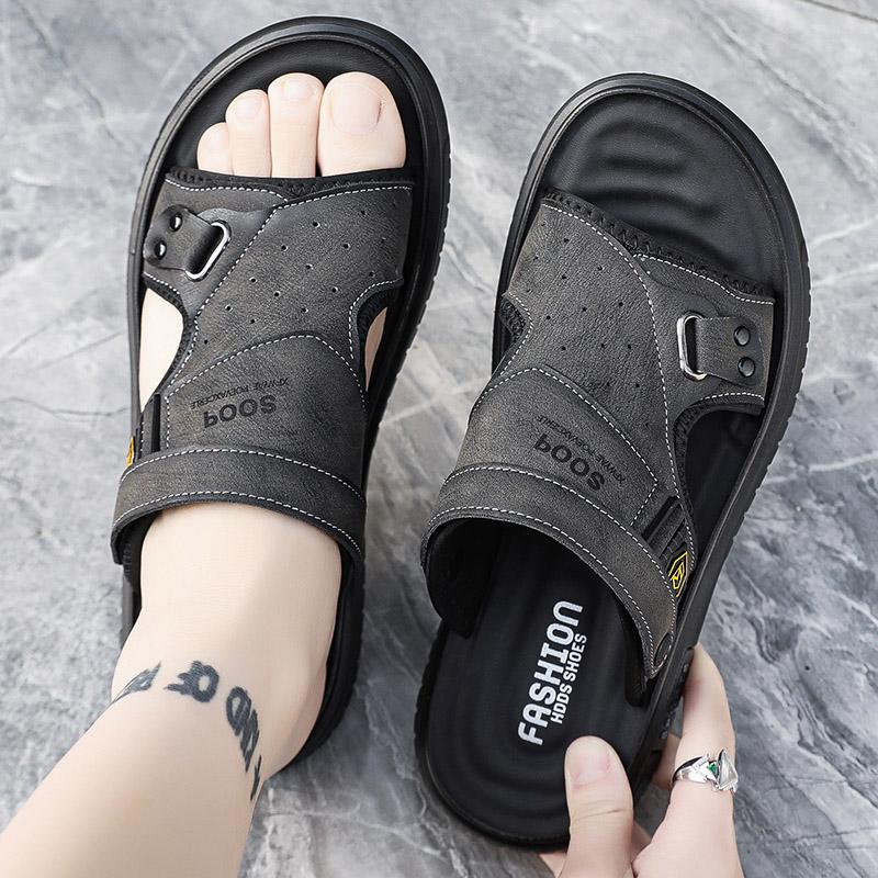 2024 Summer Men's Outdoor Sandals Soft Sole Non-slip Flip-flops Home Indoor Flat Slippers Fashion Beach Flip-flops Sandals