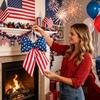 Fiocco Patriottico Decorativo con Motivo a Stelle e Strisce Realizzato in Morbido Materiale di Cotone Adatto per la Decorazione di Feste ed Eventi Uso Interno ed Esterno
