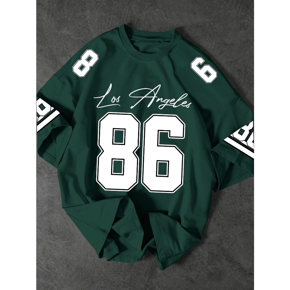 Minimalist sports number and text streetwear T-shirt