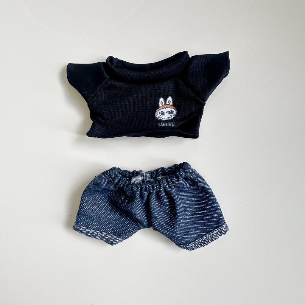 Clothes only] On ortwo generations of LABUBU doll clothes Labubu sat at the party and replaced the black shirt and glasses suit.