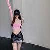 High-Waisted Black PU Leather A-Line Short Skirt - Slimming, Sexy, Hip-Hugging Design for Women (2026)
