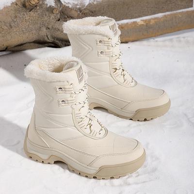 Winter Snow Boots Plush Warm Cotton Shoes Wear-resistant Windproof Sports Outdoor High-top Lace-up Women's Boots