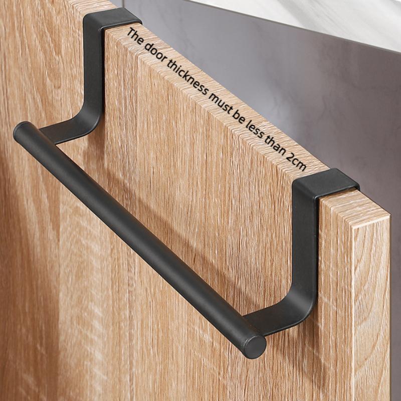 Handtuchstange aus Stahlmetalldraht über dem Schrank, Handtuchhalter, Aufbewahrungsorganisator, Badezimmertür-Handtuchhalter zum Aufhängen, stanzfreier Lappenaufhänger