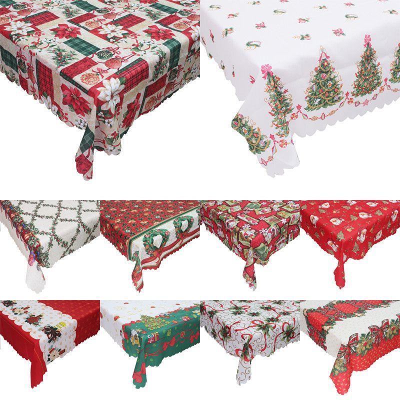 Fashionable Christmas Tablecloth Rectangular Polyester Holiday Home Decoration 150x180cm
