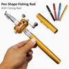 1M Mini Pen Fishing Rod with Drum Wheel Retractable Pocket Ice Fishings Pole Ultra-Light Portable Long Casting Raft Fishing Rod