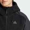 Adidas City Escape Insulation Comfortable Sports Casual Loose Warm Spliced Fleece Jacket Men Jacket Black IS9053