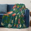Tuniu Soft Plush Throw Blanket Decorative Sofa Bed Room Cushion Cover Floral Pattern Warm Cozy Throw Blanket