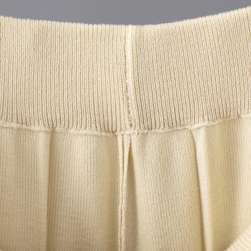 Casual Suit Damen Sommer Neue einfarbige ärmellose Weste Pullover weite Beinhose Große Größe Mode Eis Seide Anzug