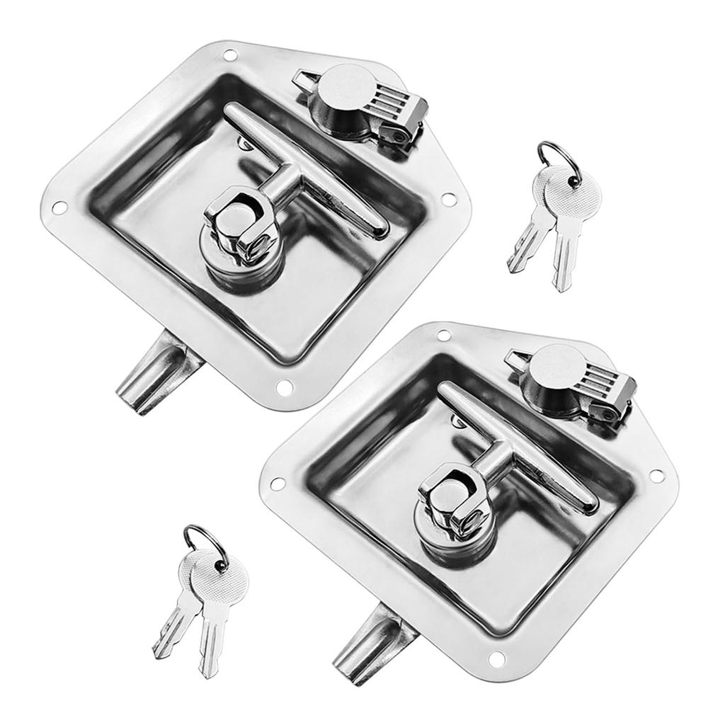 Set of 2 304 Stainless Steel Car Tool Box Hidden Thick Compatible with Power Work Fire Engine Aviation Machinery Construction and Truck Tool Boxes