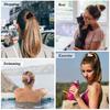 3Pcs Silk Satin Scrunchies Set Ponytail Holder Hair Ties Solid Color Floral Hair Rope Hair Bands Women Girls Hair Accessories