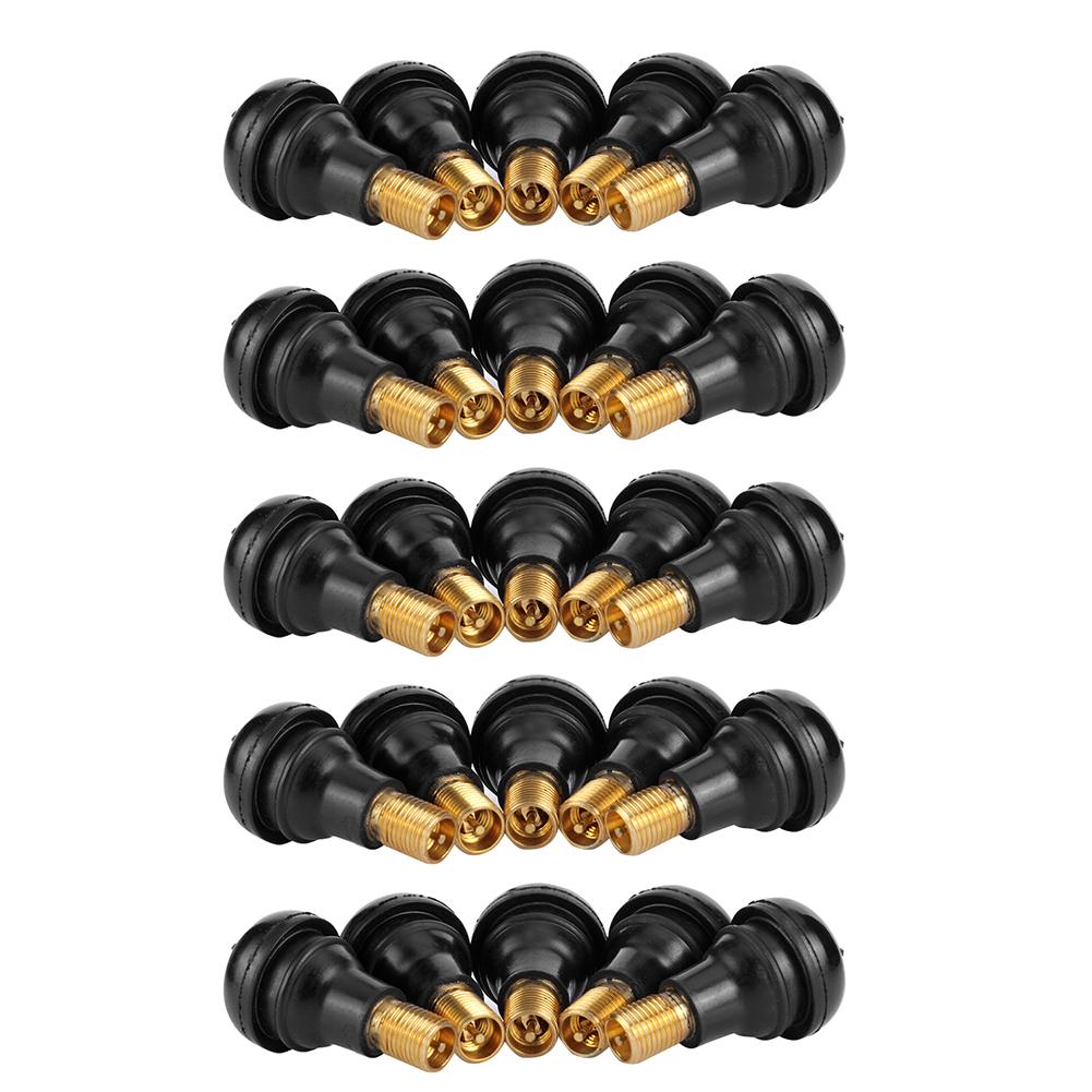 10/25Pcs TR412 Snap-in Car Tubeless Tire Tyre Valve Stems Rubber Copper Vacuum Tire Air Valve for ATV Auto Car Motorcycle