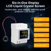 D522065 6in1 Digital Single Phase Energy Meter Tester Din Rail AC Monitor Voltage Current Power