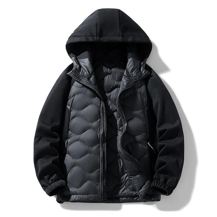 Winter Warm Hooded Casual Down Jacket Fashionable Versatile White Down Jacket L чёрный