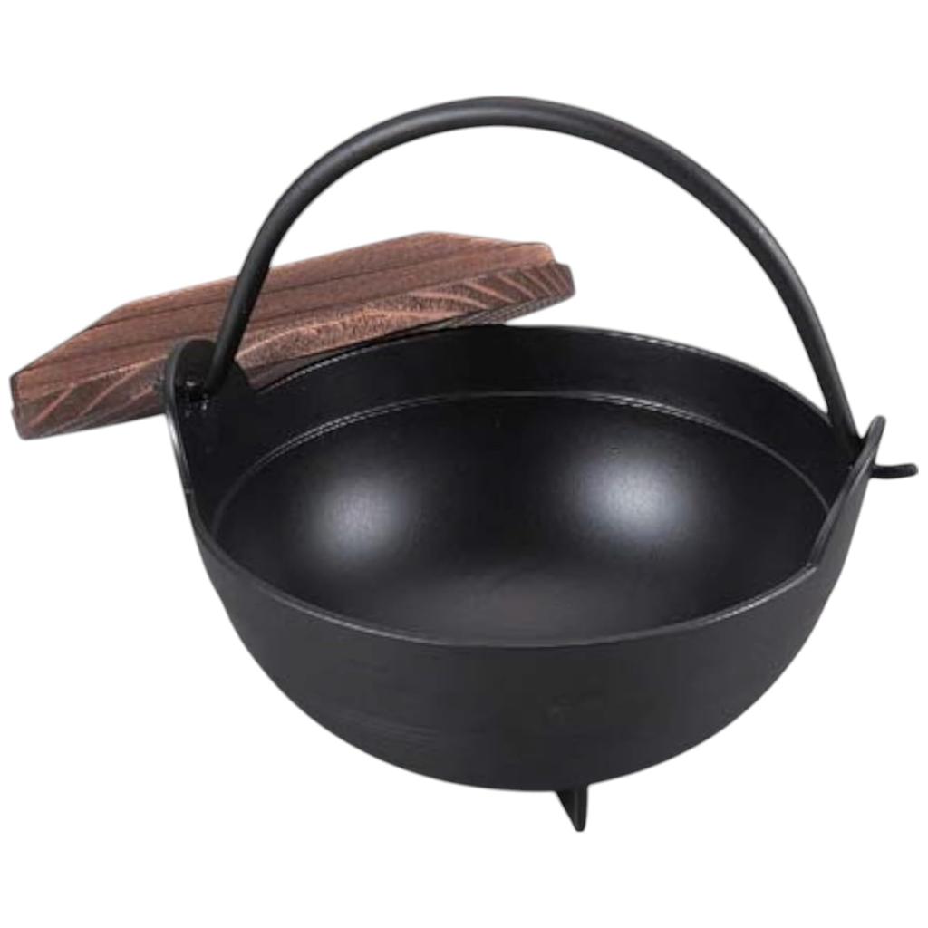 J-kitchens Classic Camping Pot, 21cm, with Black Tiered Wooden Lid, 23x21x21.5cm, Aluminum and Wood, Made in Japan