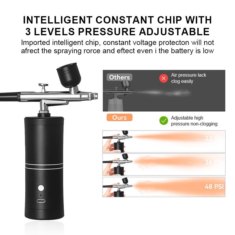 High-Pressure Nano Oxygen Injector & Airbrush Hydration Instrument for Beauty & Nail Art