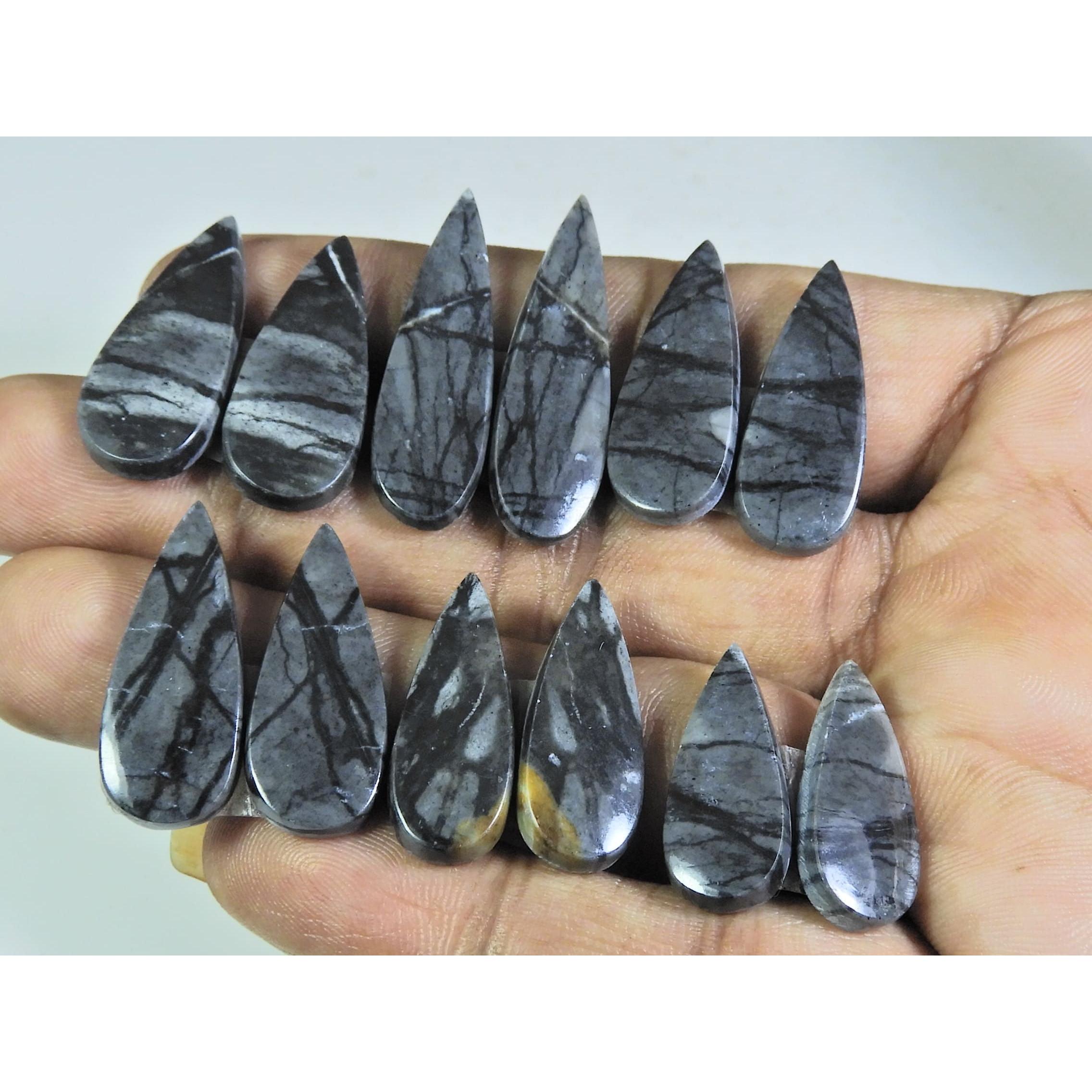 

22-32MM Natural picasso Jasper Matched Pair Pear Loose Gemstone 6Pair Lot A-586