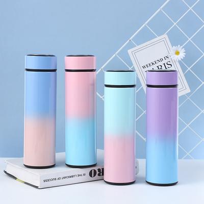 500ML Vacuum Flask LED Temperature Display Keep Warm/Cold Stainless Steel Gradient Smart Insulated Water Bottle for School