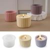 Candle Cup Silicone Mold DIY Stripe Jars Bottles Storage Boxes Gypsum Concrete Epoxy Resin Flower Pots Mould Home Decor