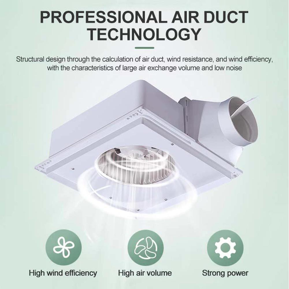 Gypsum Board Integrated Ceiling Ventilation Fan Strong Suction Silent Ceiling Exhaust Fan W/ Remote Control for Kitchen Bathroom