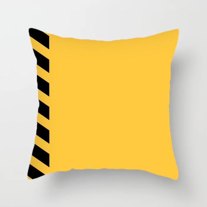 Home Decor Yellow Geometric Pattern Decorative Pillowcase    Sofa Cushion Cover