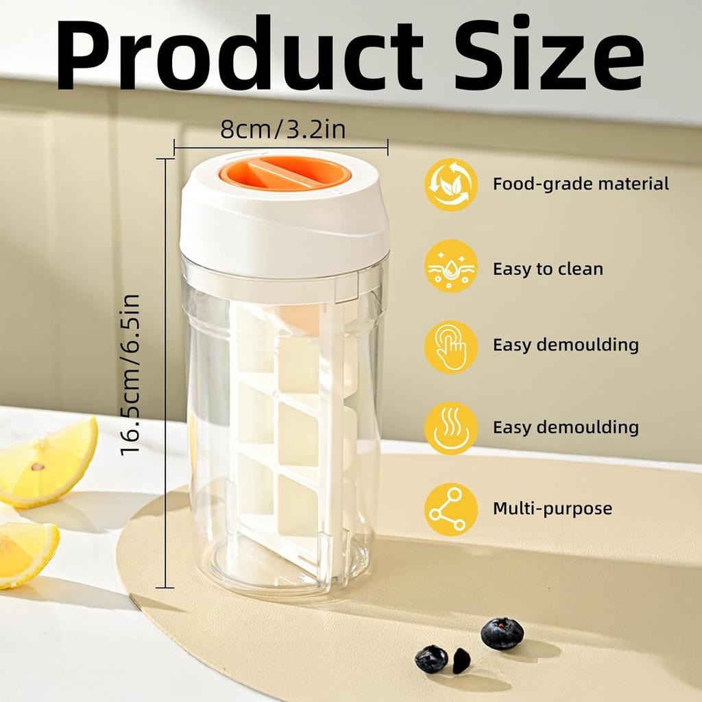 Ice Making Cup 8 Grids Ice Cube Mold Simple Portable Ice Making Cup Rotating De Icing Large Capacity Ice Storage Cup for Summer