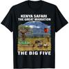 Big Five Kenya Migrazione Fauna Selvatica Opera d'Arte Kenya Safari Maglietta