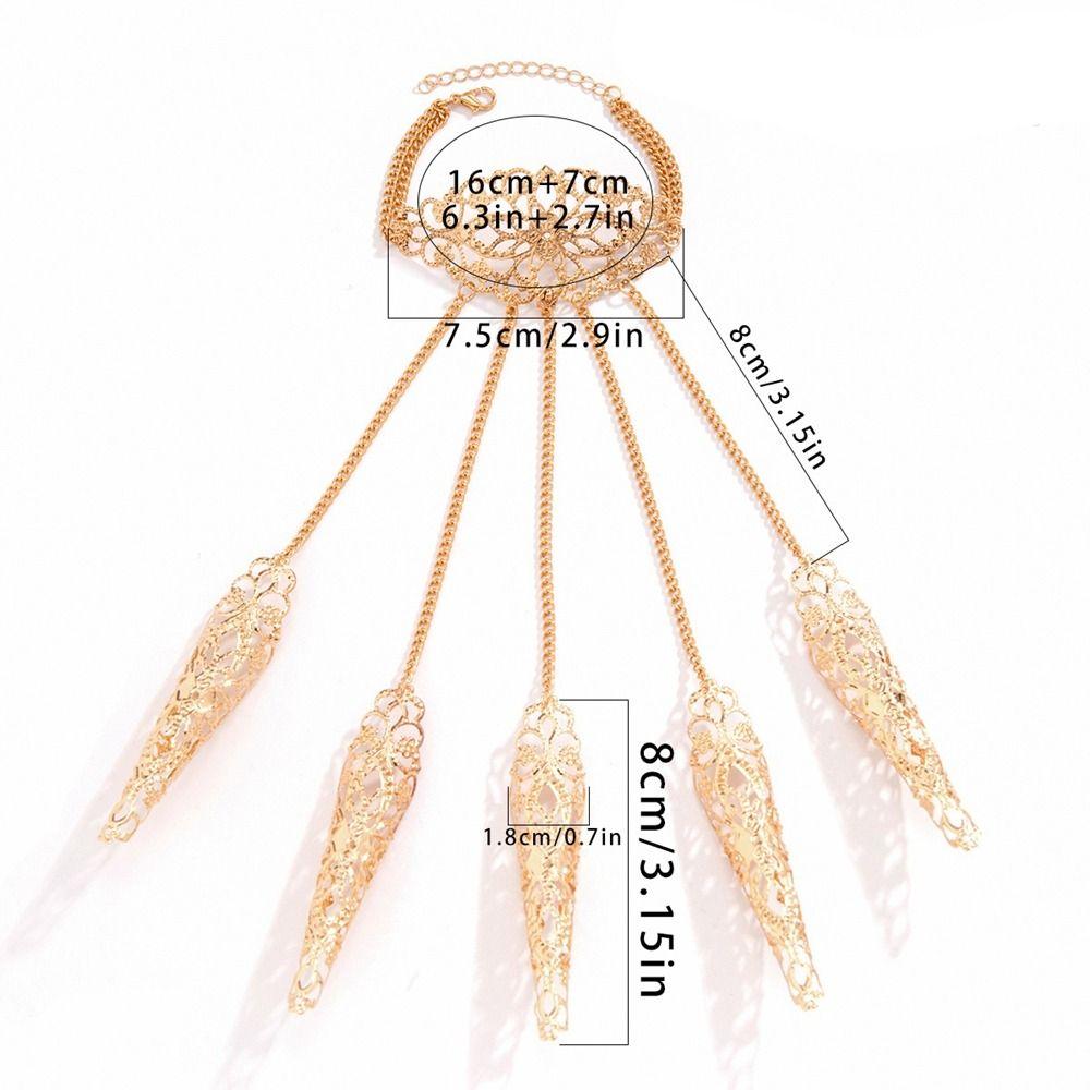 Punk Gothic Fingerarmband Eisen Punk Nagelringe Neue Finger Handgelenkkette Armbänder Cosplay