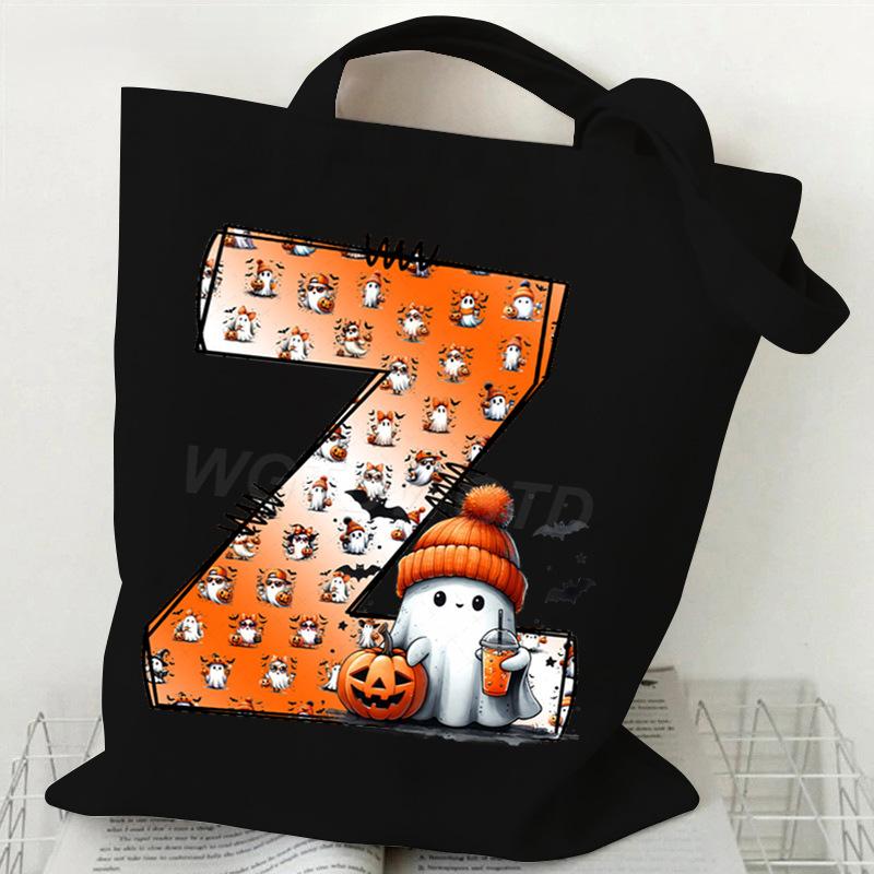 New Halloween 26 Letter Print Fashion Shoulder Bag Multi-function Portable Handbag Casual Versatile