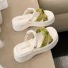 Sandals Women's Slippers Summer with Skirt Super Fairy Thick-soled Bow Pearl Two Wear Cool Slippers