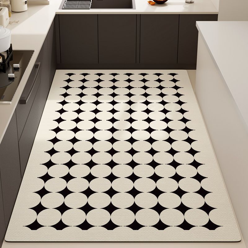 Pvc Scrubbable Leave-In Kitchen Floor Mat Non-Slip, Oil-Proof And Waterproof Household Floor Mat Foyer Entry Anti-Dirty Leather Carpet