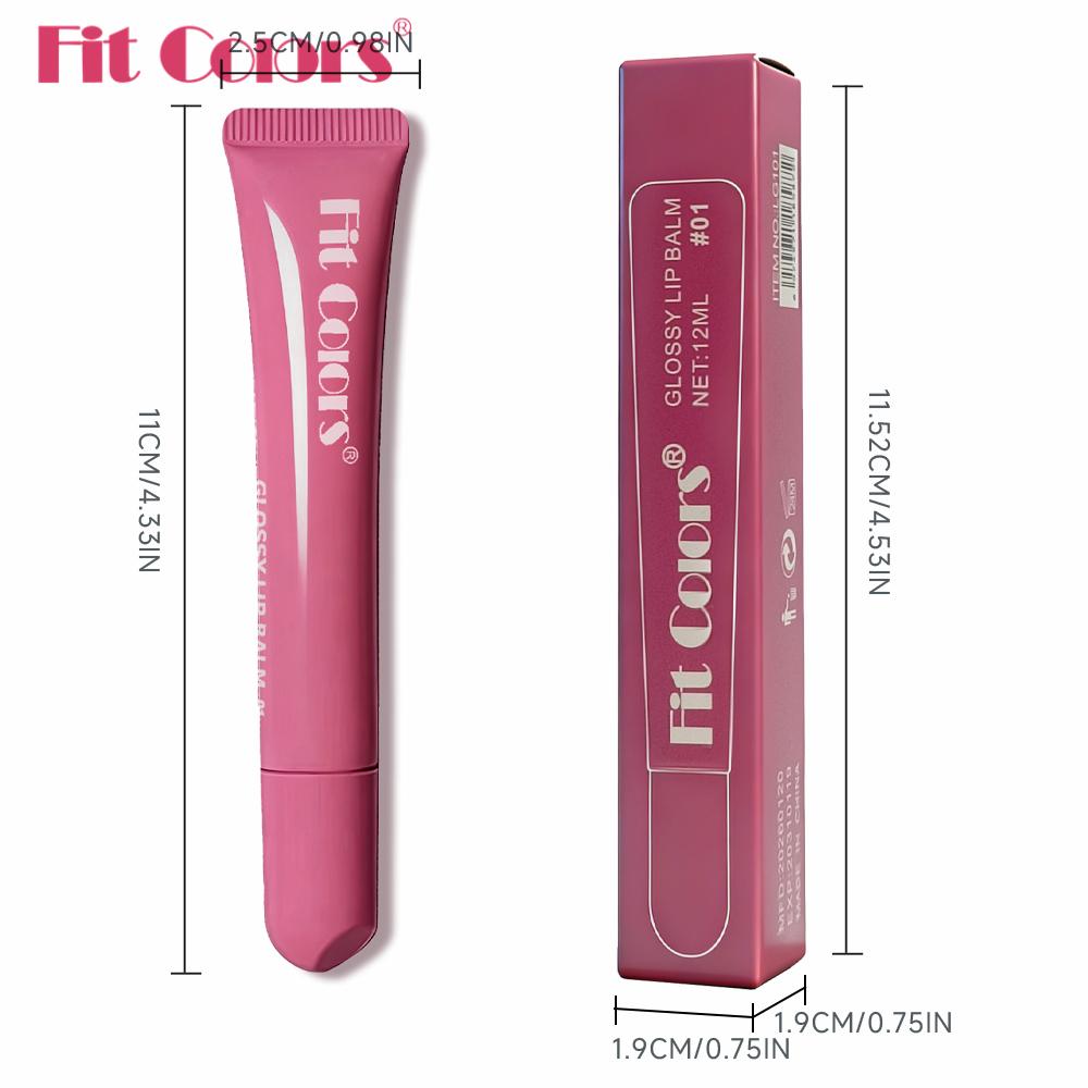 Fit Colors 4pcs Squeeze Tube Lip Oil Set, Moisturizing Glossy Lip Balm with Mirror Shine, Long Lasting Hydrating Liquid Lipstick & Lip Gloss Makeup