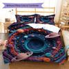 Colorful Planet Pattern Bedding Quilt Set Quilt Cover Pillowcase Home Decoration Birthday Gift (1 * duvet cover + 2 * pillowcase, without core)