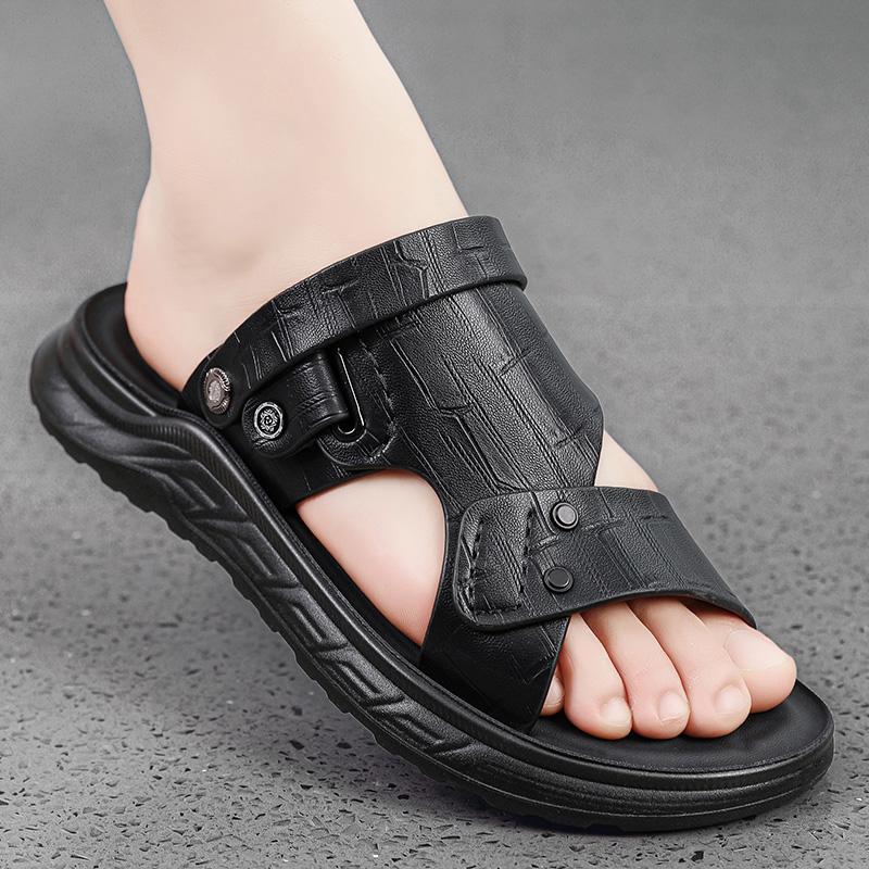 

Men Sandals Classic Fashion Beach Shoes Summer Travel Roman Shoes Breathable Soft Sole Men s Flip Flops Slippers For Men Home 44 чёрный