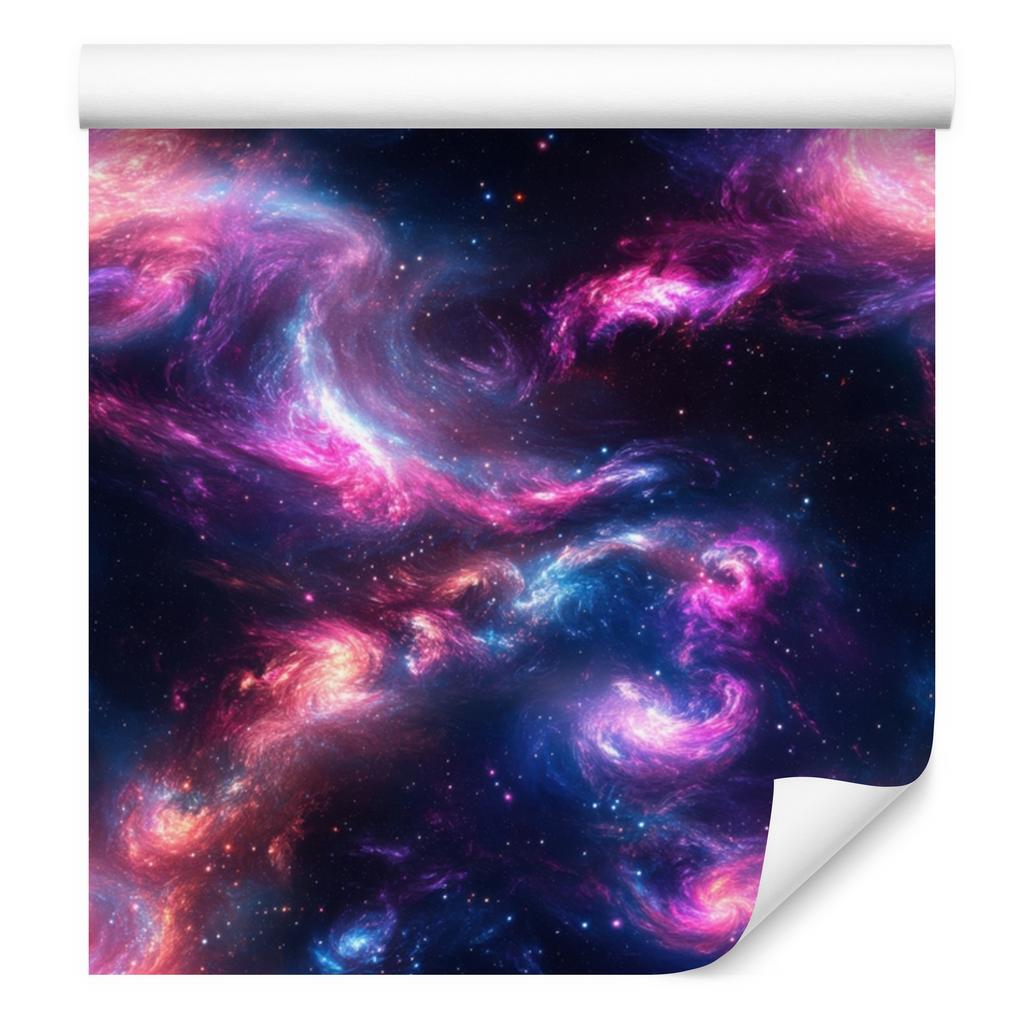 Watercolor Galaxy Wallpaper, Navy Blue and Purple, Purple Background, 50x1000