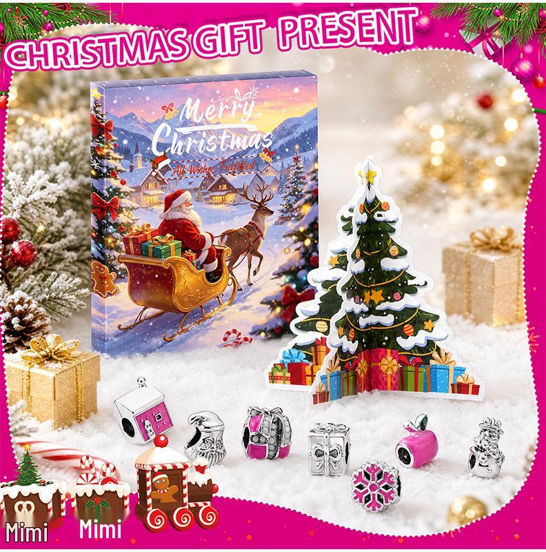Christmas Countdown Calendar: DIY Bracelet Blind Box with 24 Grids - Creative Educational Puzzle Gift for Kids
