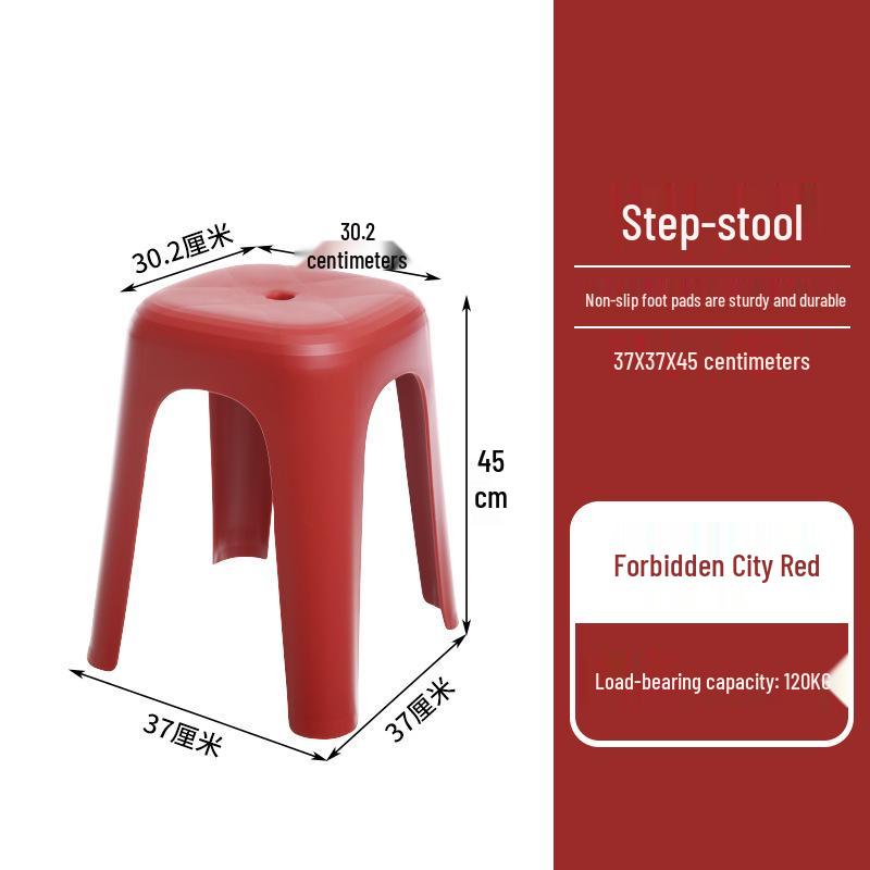 Nordic Stackable Non-slip Plastic Stool for Living Room and Dining Table