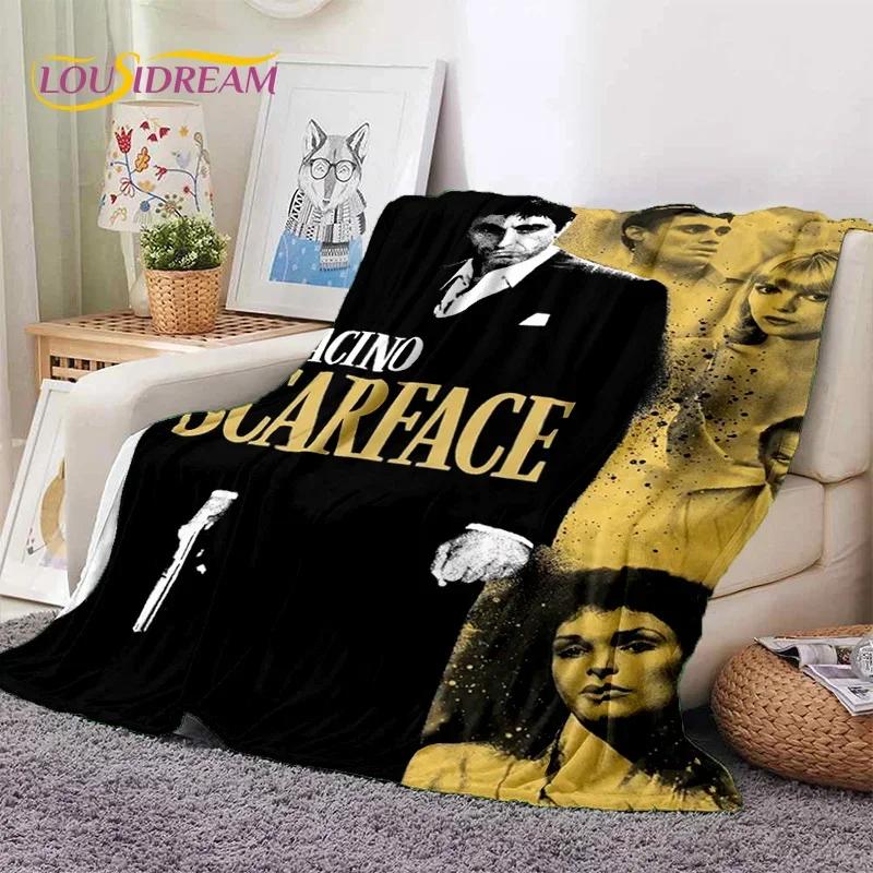 Scarface Tony 3D Printing Movie Soft Flannel Blanket for Beds Bedroom Sofa Picnic,Throw Blanket for Cover Outdoors Leisure Gift