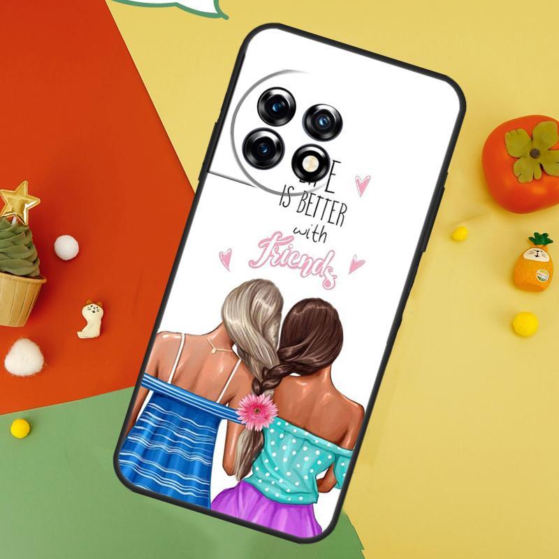 Best Friends BFF Matching Back Case For OnePlus 15 13R 13 13T 12 12R 11 10 10T 8T Nord CE 5 2 3 4 Lite N20 N30 Cover