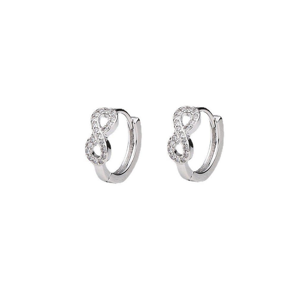 Zircon 8-character Ear Buckle Infinite Loop Love Earrings