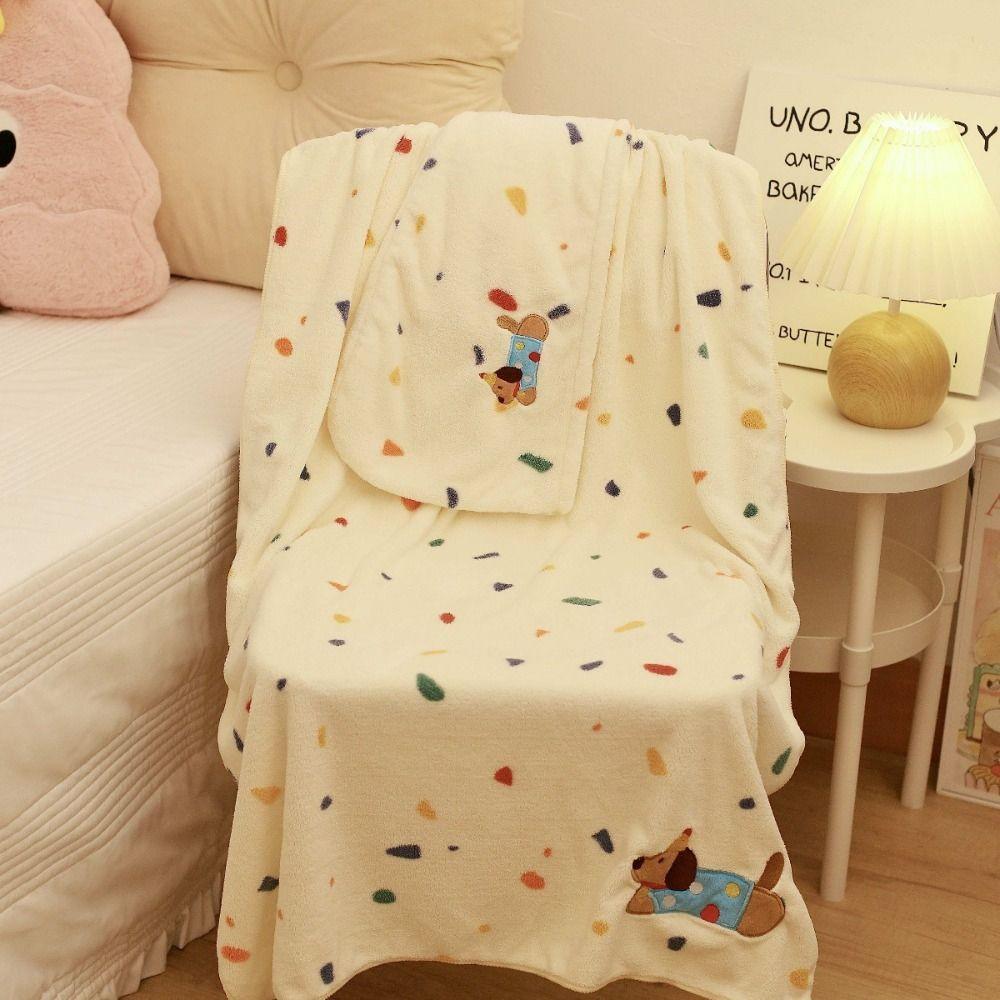 Absorbent Coral Fleece Bath Towel Cartoon Puppy Pool Towel Skin Friendly Soft Towel Set  Girls