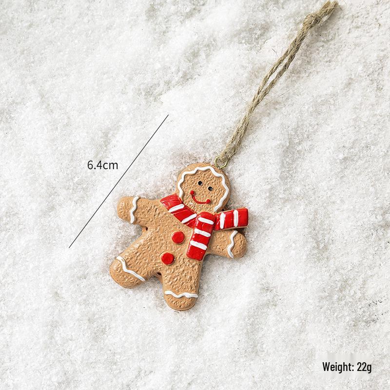 NUCHI Christmas Tree Decorations: Resin Gingerbread Man, Snowflake, Bell Pendant Ornaments.