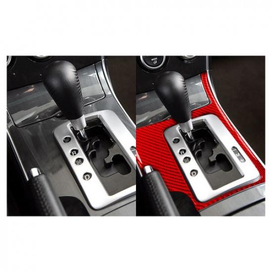 Red Carbon Fiber Car Central Gear Shift Panel Sticker For Mazda 6 2006-2008 LHD