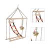 Bird Ladder Swing Toy Wooden Multicolor Bead Parrot Hanging Swing Toy Accessories for Pet Bird Cage
